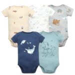 5Pieces Unisex Baby Bodysuits Fashion Body Suits Short Sleeve Newborn Infant Jumpsuit Cartoon Baby Boy Girl Clothes Set Summer - Image 2