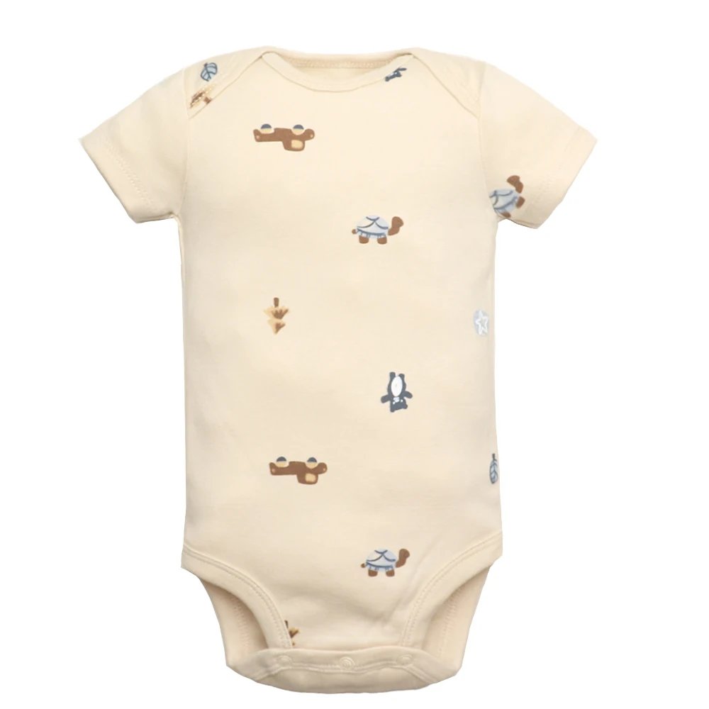 5Pieces Unisex Baby Bodysuits Fashion Body Suits Short Sleeve Newborn Infant Jumpsuit Cartoon Baby Boy Girl Clothes Set Summer