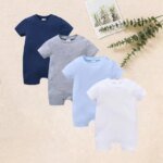 1/3/4 Pcs Newborn Baby Romper Solid Cotton Unisex Infant Boys Jumpsuit Onesies Toddler Girls Overall Roupas Bebe Blank Muslin - Image 6