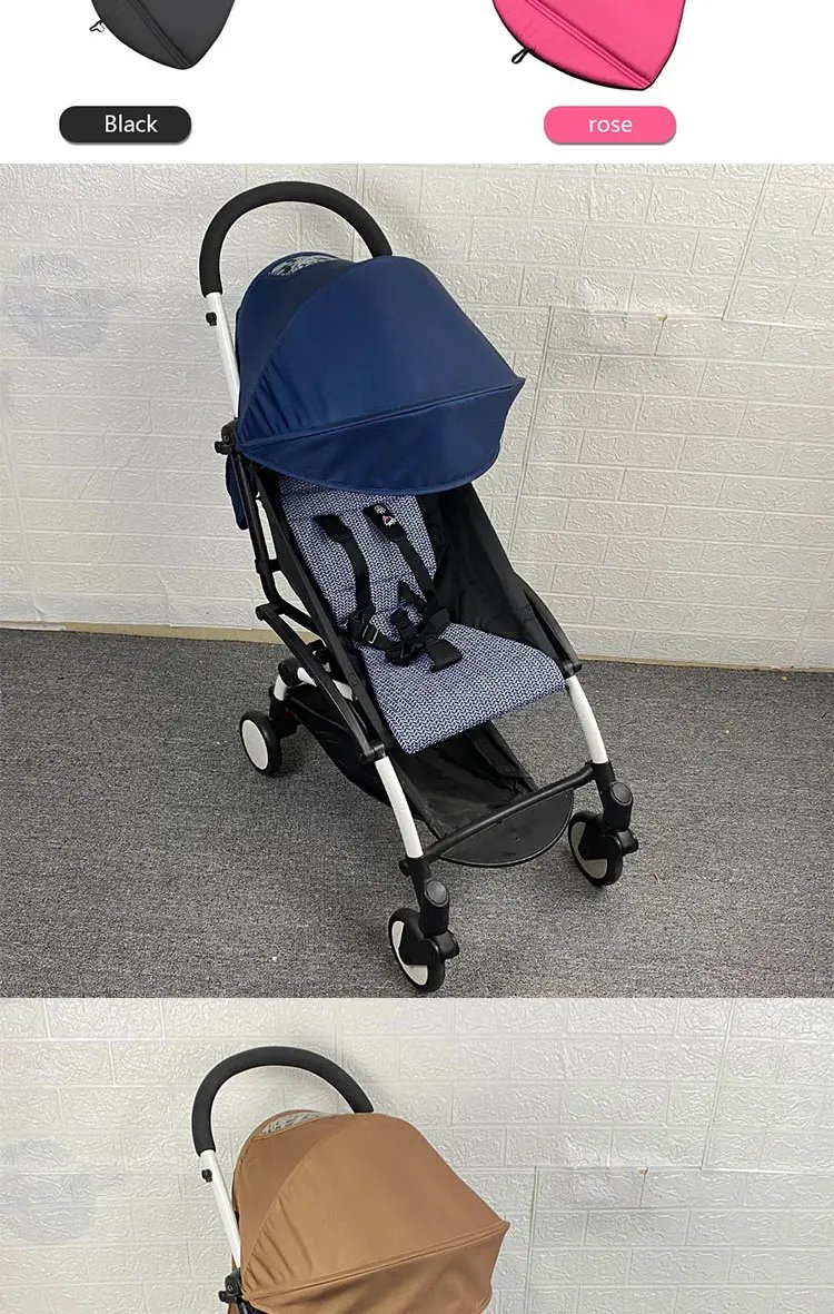 3pcs/set 175 Stroller Accessories Canopy Cover Seat Cushion Compatible With Babyzen YOYO  Cover Seat Mattress With Zipper Pocket