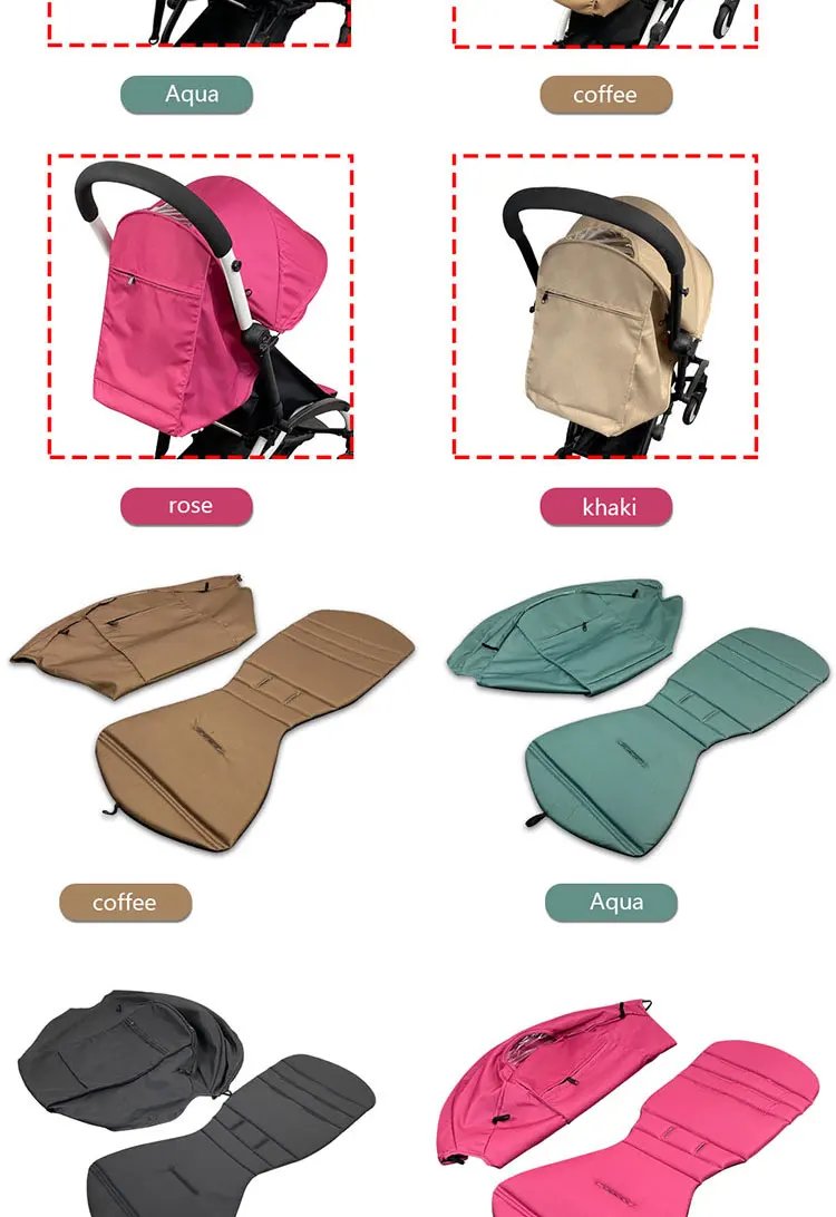 3pcs/set 175 Stroller Accessories Canopy Cover Seat Cushion Compatible With Babyzen YOYO  Cover Seat Mattress With Zipper Pocket