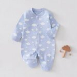 Cloud Pattern Baby Romper Suit Newborn Class a Pure Cotton Spring Autumn Baby Clothes Harem Suit Crawling Suit Infant Clothing