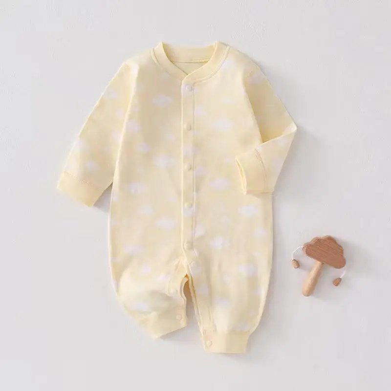 Cloud Pattern Baby Romper Suit Newborn Class a Pure Cotton Spring Autumn Baby Clothes Harem Suit Crawling Suit Infant Clothing