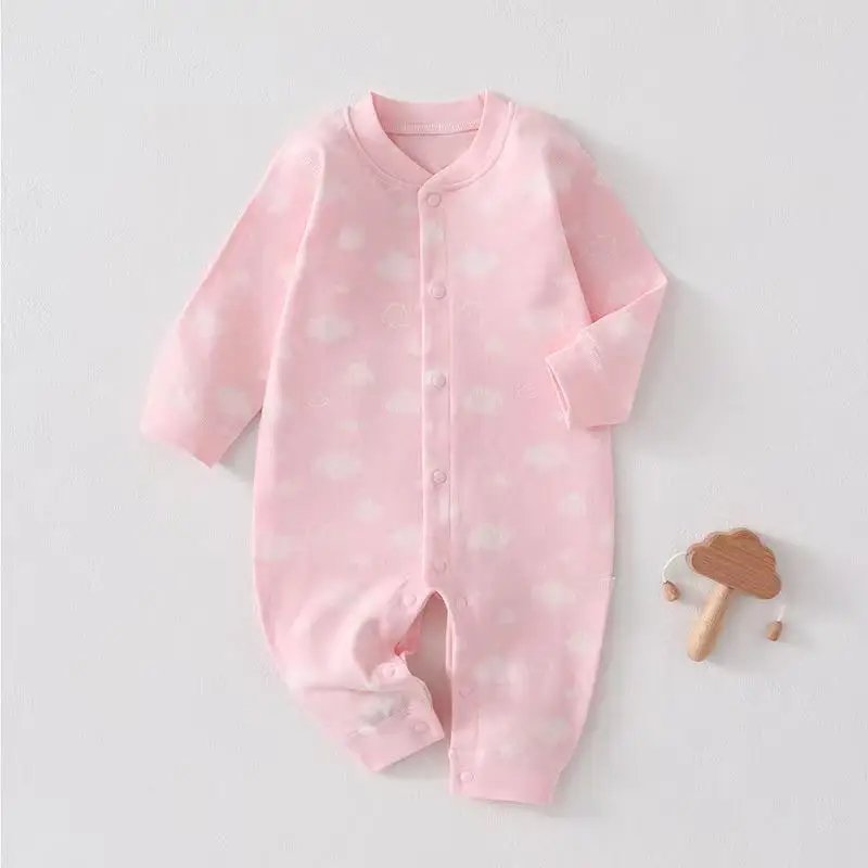 Cloud Pattern Baby Romper Suit Newborn Class a Pure Cotton Spring Autumn Baby Clothes Harem Suit Crawling Suit Infant Clothing