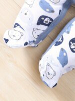 2-Picec Baby Four Seasons Tie Feet Bodysuit for Boys Little Bear Creative Baby Cute Bodysuit Made of Pure Cotton, Soft  Comforta - Image 6