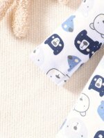 2-Picec Baby Four Seasons Tie Feet Bodysuit for Boys Little Bear Creative Baby Cute Bodysuit Made of Pure Cotton, Soft  Comforta - Image 3