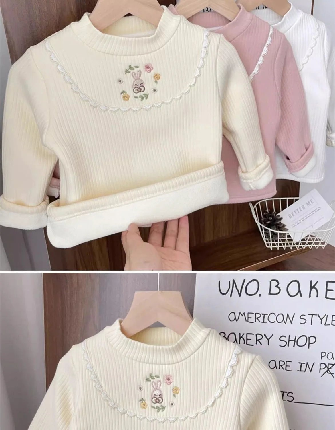 1pcs Children's T-Shirts Cartoon Embroidery Velvet warm top Kids Half High Collar Long Sleeve Base Shirt Girls Tshirts Clothes