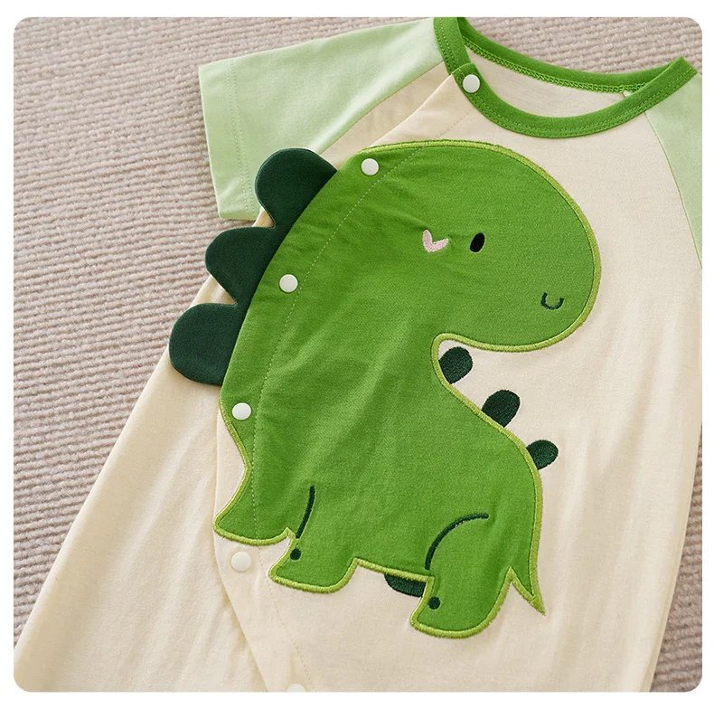 Newborn Baby Clothes Unisex Cute cartoon animal Print Summer cotton Short Sleeve Romper Infant Toddler Pajamas One Piece Outfit