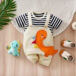 Newborn Baby Clothes Unisex Cute cartoon animal Print Summer cotton Short Sleeve Romper Infant Toddler Pajamas One Piece Outfit - Image 6