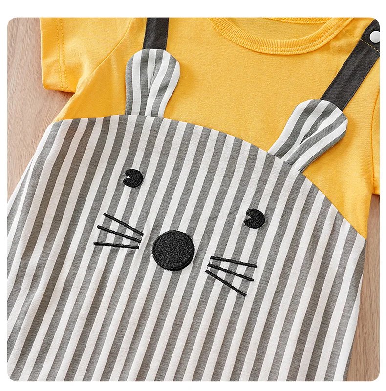 Newborn Baby Clothes Unisex Cute cartoon animal Print Summer cotton Short Sleeve Romper Infant Toddler Pajamas One Piece Outfit