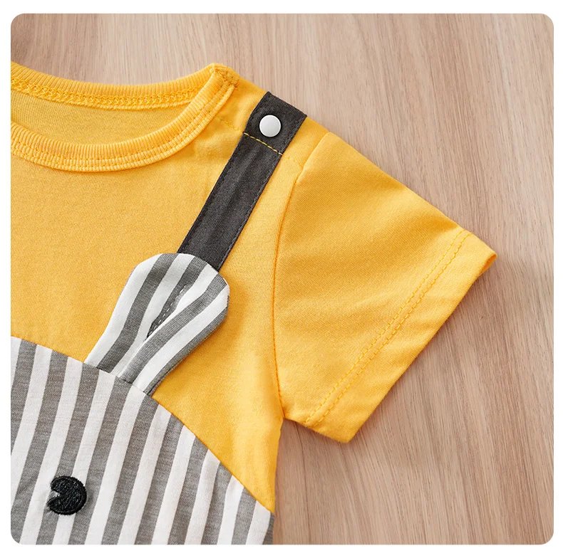 Newborn Baby Clothes Unisex Cute cartoon animal Print Summer cotton Short Sleeve Romper Infant Toddler Pajamas One Piece Outfit