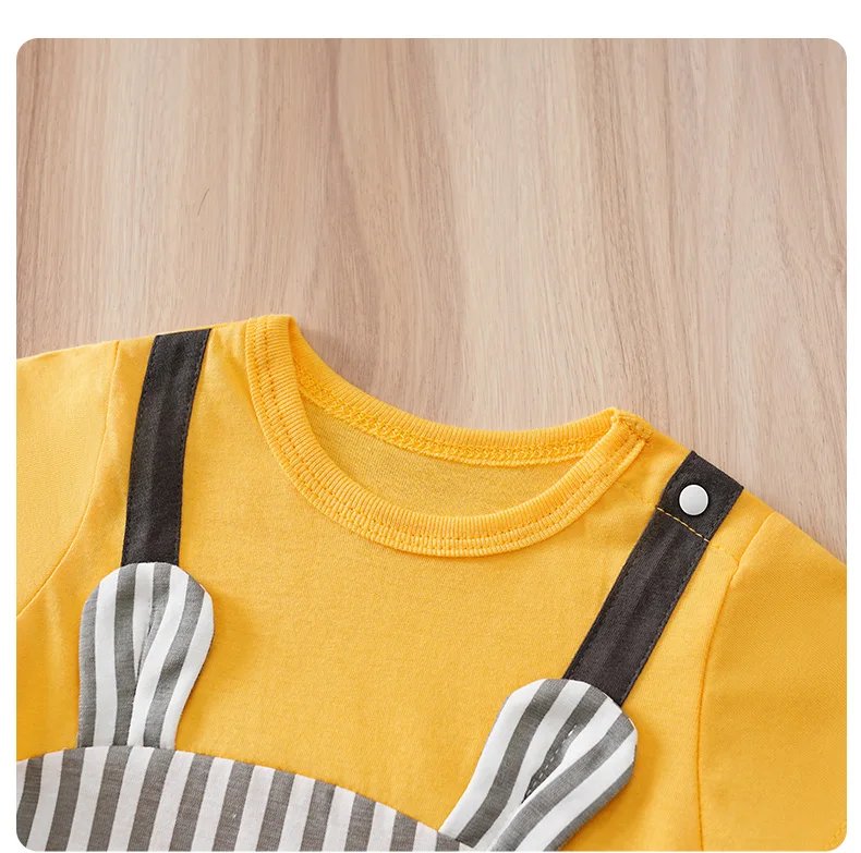 Newborn Baby Clothes Unisex Cute cartoon animal Print Summer cotton Short Sleeve Romper Infant Toddler Pajamas One Piece Outfit