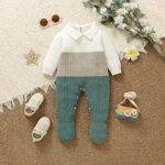 Winter Baby Boys Rompers Clothes 0-12m Autumn Turtle Neck Long Sleeve Knitted Newborn Infant Jumpsuits One Piece Toddler Outfits