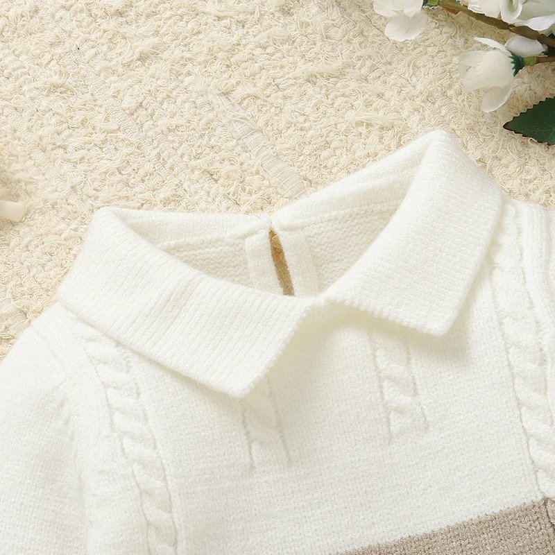 Winter Baby Boys Rompers Clothes 0-12m Autumn Turtle Neck Long Sleeve Knitted Newborn Infant Jumpsuits One Piece Toddler Outfits