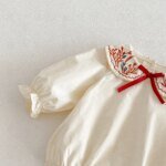 New style one-piece baby dress with trendy collar and bag on the back, suitable for spring and autumn seasons - Image 4