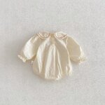New style one-piece baby dress with trendy collar and bag on the back, suitable for spring and autumn seasons - Image 2