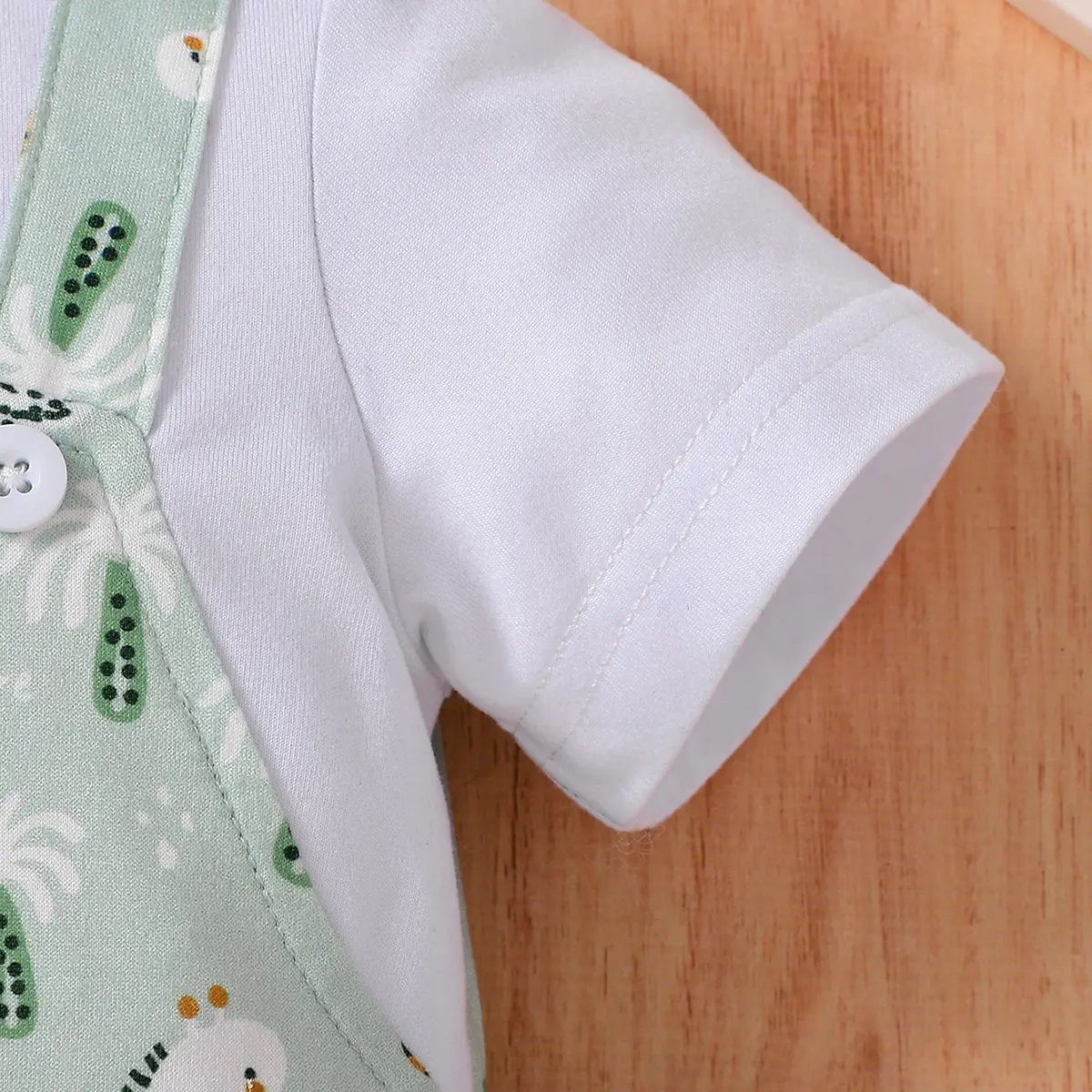 2026 Summer 1-18M Baby Clothes Playful Animal Print Fake Two-Piece Jumpsuit for Boys Short Sleeve Boys Romper