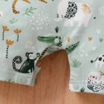 2026 Summer 1-18M Baby Clothes Playful Animal Print Fake Two-Piece Jumpsuit for Boys Short Sleeve Boys Romper - Image 4