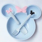 Wheat Straw Bowl Children Cartoon Tableware Set Baby Dinner Plate Baby Training Bowl Spoon Fork for Baby Kids Plate Baby Stuff - Image 4