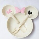 Wheat Straw Bowl Children Cartoon Tableware Set Baby Dinner Plate Baby Training Bowl Spoon Fork for Baby Kids Plate Baby Stuff - Image 6