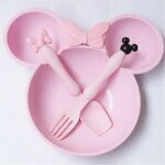 Wheat Straw Bowl Children Cartoon Tableware Set Baby Dinner Plate Baby Training Bowl Spoon Fork for Baby Kids Plate Baby Stuff - Image 3