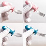 New Design Baby Feeding Solid Food Spoon Fork Set BPA Free Silicone Handle Cartoon Bear Stainless Utensil Children's Tableware - Image 5