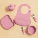 New Design Baby Feeding Solid Food Spoon Fork Set BPA Free Silicone Handle Cartoon Bear Stainless Utensil Children's Tableware - Image 6