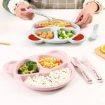 3Pcs/Set Baby Food Feeding Tableware Cartoon Bear Bowl+Spoon+Fork Eating Dinnerware for Children Dishes Kids Dinning Plate - Image 4