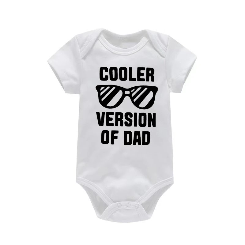 Funny Newborn Boys Girls Clothes Dad Letter Sunglasses Onesie Summer Casual Comfortable Crew Neck Baby Romper