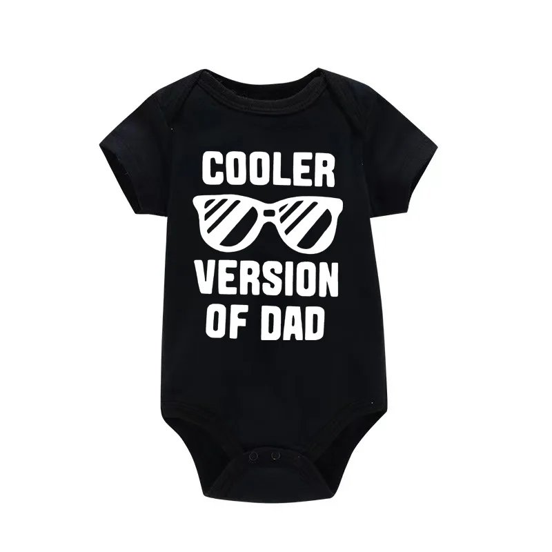 Funny Newborn Boys Girls Clothes Dad Letter Sunglasses Onesie Summer Casual Comfortable Crew Neck Baby Romper