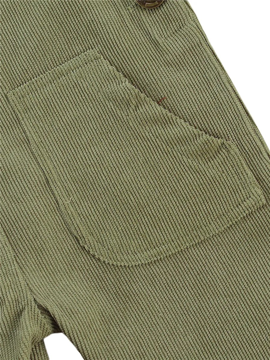 0-24months Unisex Baby Suspender Pants Jumpsuit With Buttons Fit Solid Color Overalls For Toddler Boys And Girls