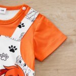 2025 Newborn 0-18Months Boys and Girls Baby Short-Sleeve Romper Cute Lion Print with Faux Two-Piece Design baby clothes Summer - Image 5