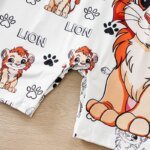 2025 Newborn 0-18Months Boys and Girls Baby Short-Sleeve Romper Cute Lion Print with Faux Two-Piece Design baby clothes Summer - Image 6