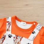 2025 Newborn 0-18Months Boys and Girls Baby Short-Sleeve Romper Cute Lion Print with Faux Two-Piece Design baby clothes Summer - Image 4