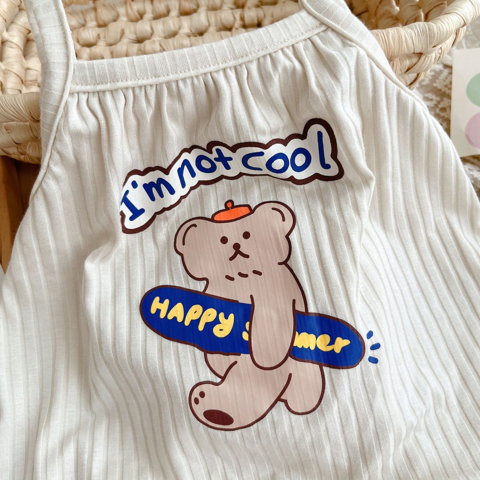 Cute Cartoon Bear Sling Jumpsuit for Infants Toddlers - 90% Cotton, Thin, Breathable  Perfect  Summer Kids Baby Romper