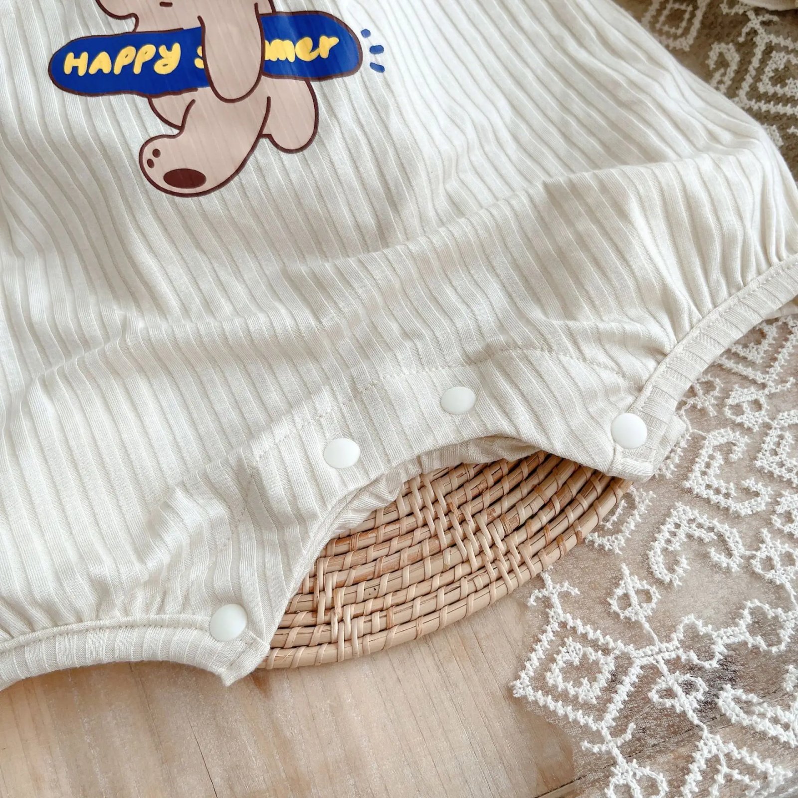 Cute Cartoon Bear Sling Jumpsuit for Infants Toddlers - 90% Cotton, Thin, Breathable  Perfect  Summer Kids Baby Romper