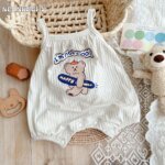Cute Cartoon Bear Sling Jumpsuit for Infants Toddlers - 90% Cotton, Thin, Breathable  Perfect  Summer Kids Baby Romper
